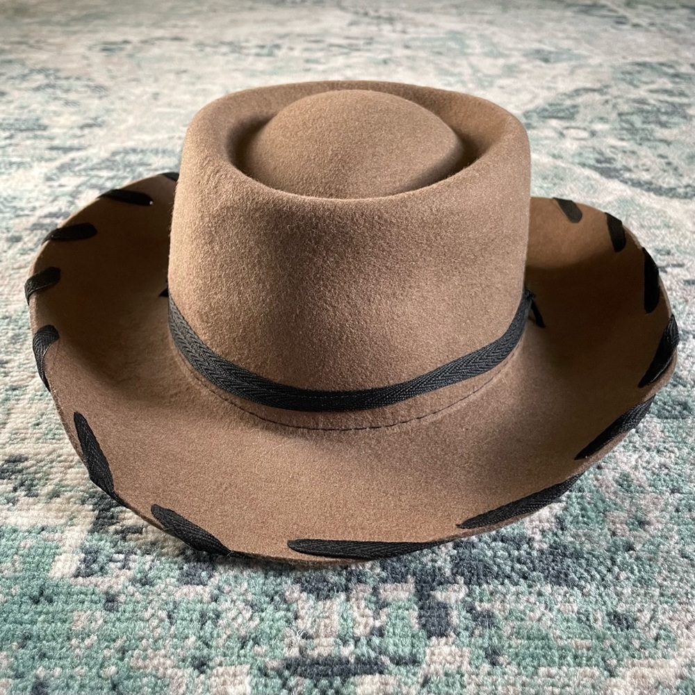 M&F Western Products 100% Wool Cowboy Hat Whip Stitch Woody Style Kids Medium - Picture 1 of 9
